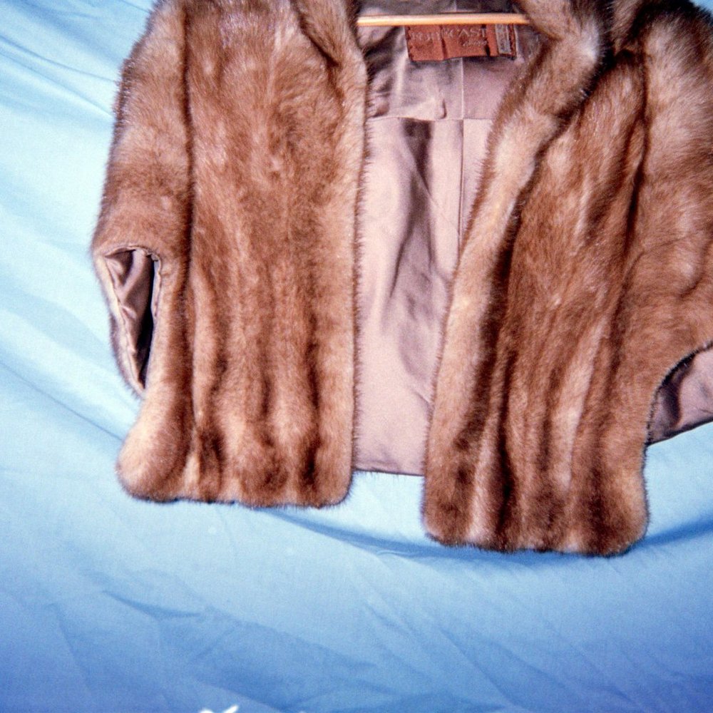 Vintage Ladies Mink Stole Wrap By Dorothy George